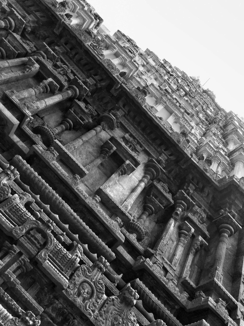 place of worship, temple, outdoors, tourism, religion, travel destinations, building, tamil, built structure, hindu, india, the past, historic, day, tilt