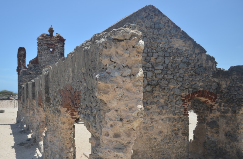 ruined, stone wall, dhanushkodi, spirituality, wall, travel, building, travel destinations, 2K, architecture, stone material, day, clear sky, religion