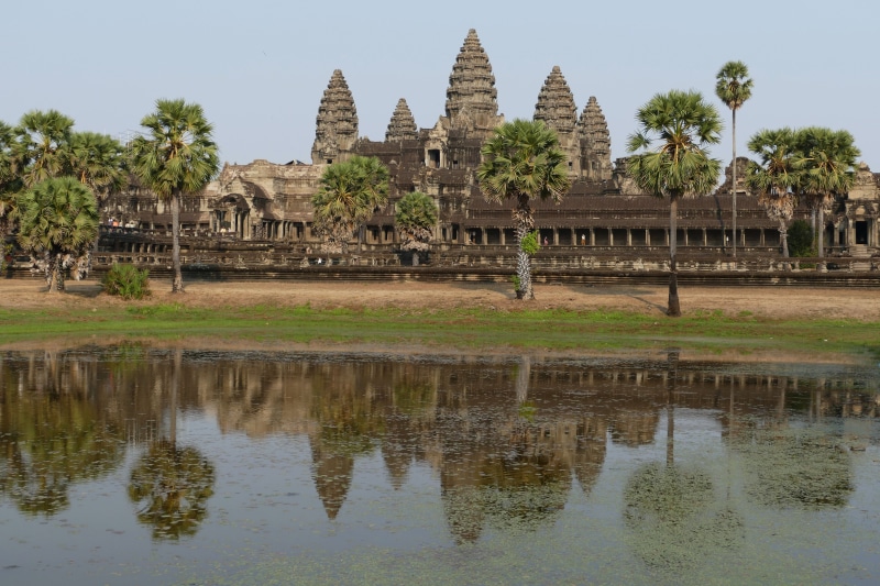 5K, temple, reflection, historically, place of worship, tree, angkor wat, mirroring, history, world heritage, pond, lake, building, asia, unesco world heritage