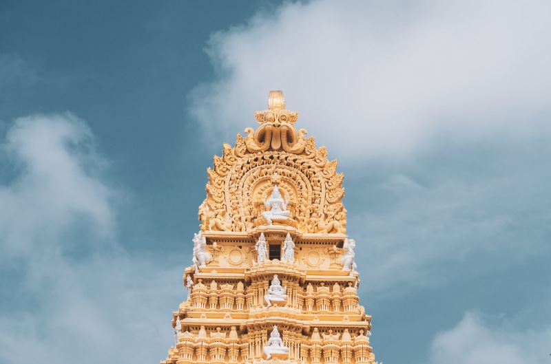 tourism, hindu, tower, mysore, building exterior, india, heritage, no people, temple, worship, travel, city, architecture, mysuru, 4K, chamundi hill, pagoda