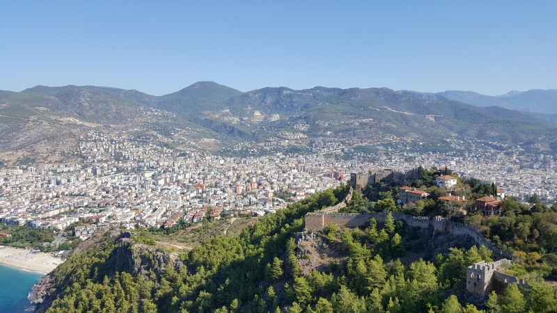 history, building, idyll, built structure, landscape, 5K, coast, tree, cityscape, mountain range, architecture, sea, building exterior, travel, summer