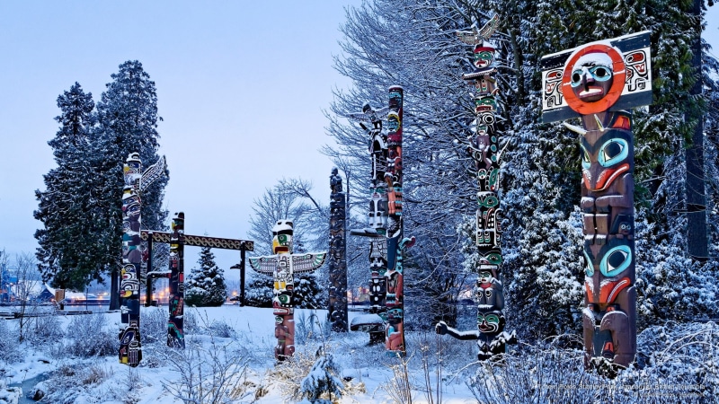 park, british, columbia, stanley, Landmarks, poles, 2K, vancouver, totem