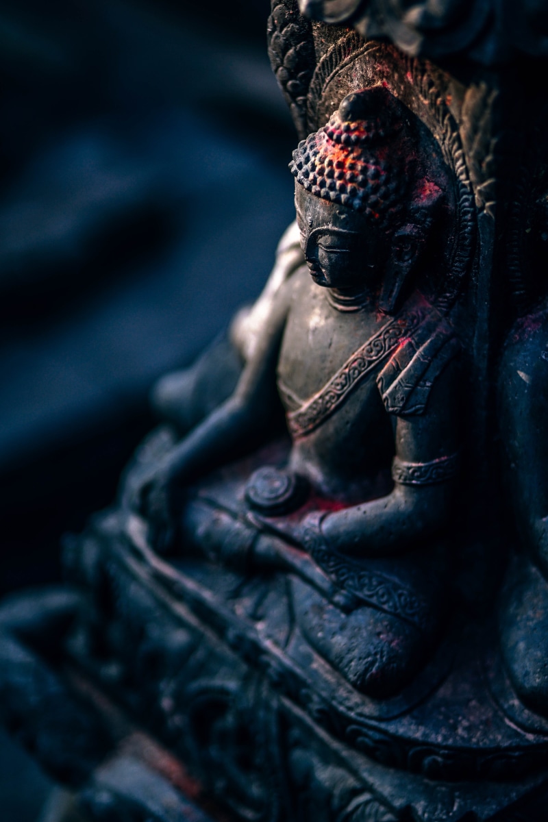 close-up, ornate, sculpture, religion, selective focus, spirituality, buddha, history, art and craft, representation, mouth open, design, god, art, place of worship