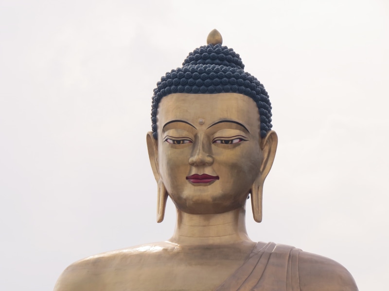 art and craft, buddhism, worship, young adult, studio shot, creativity, sculpture, indoors, beauty, portrait, gautama, front view, hat, close-up, 4K, gautama buddha