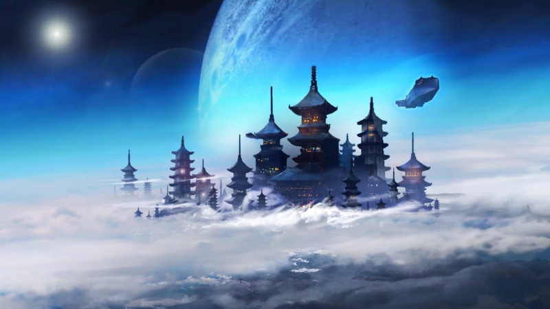 built structure, sky, planet, 1080P, place of worship, religion, nature, spirituality, futuristic, building, pagoda, black, no people, architecture
