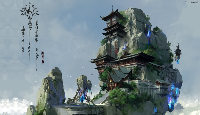 heaven, art, house, 1080P, lok du, china xianxia, location, pagoda, crystal
