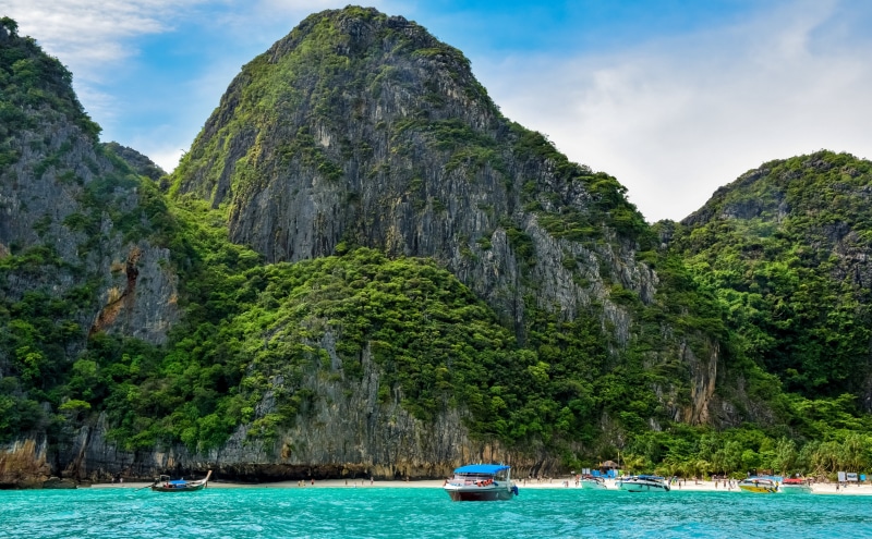 waterscapes, scenics - nature, Exotic, Paradise, tree, Mountains, rock formation, Clear, Turquoise, beauty in nature, Travel, Islands, Boats, mode of transportation