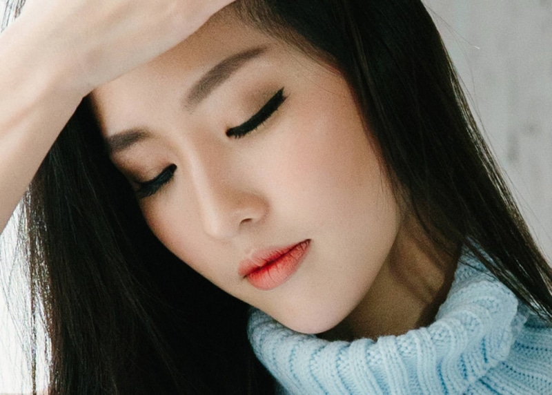 lipstick, close-up, real people, portrait, contemplation, Ohly, human body part, one person, beauty, human face, hairstyle, indoors, Thailand model, make-up