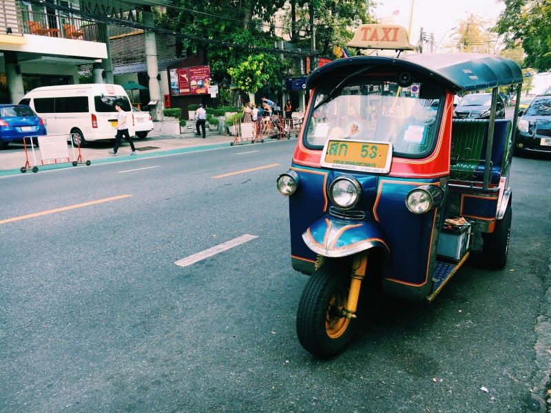architecture, car, transportation, 4K, tuk tuk, street, traffic, motorcycle, public transportation, road, taxi, incidental people, stationary, rickshaw