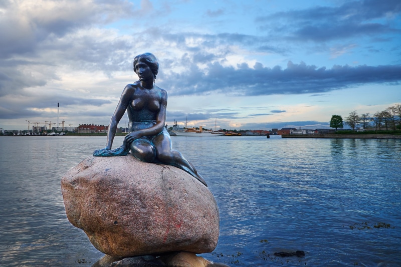 port, statue, 1080P, The little mermaid, Copenhagen, Denmark