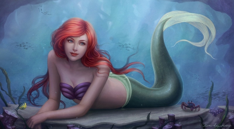 soft shading, The Little Mermaid, 720P, fantasy art