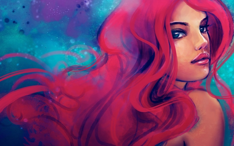 artwork, The Little Mermaid, women, 1080P