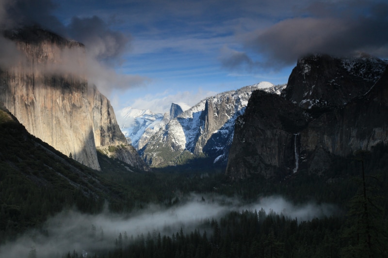 idyllic, nature, non-urban scene, rock, 5K, sky, geology, mountain, water, cloud, scenics - nature, snowcapped mountain, yosemite, outdoors, granite, tranquil scene