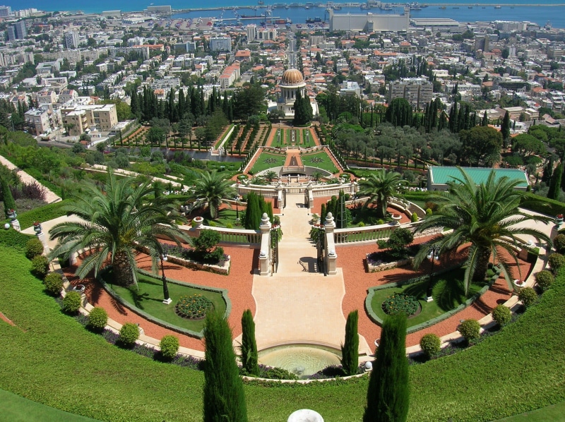 outdoors, plant, ornamental garden, garden, Gardens, park, architecture And Buildings, green Color, Haifa, haifa, israel, park - man made space, high angle view