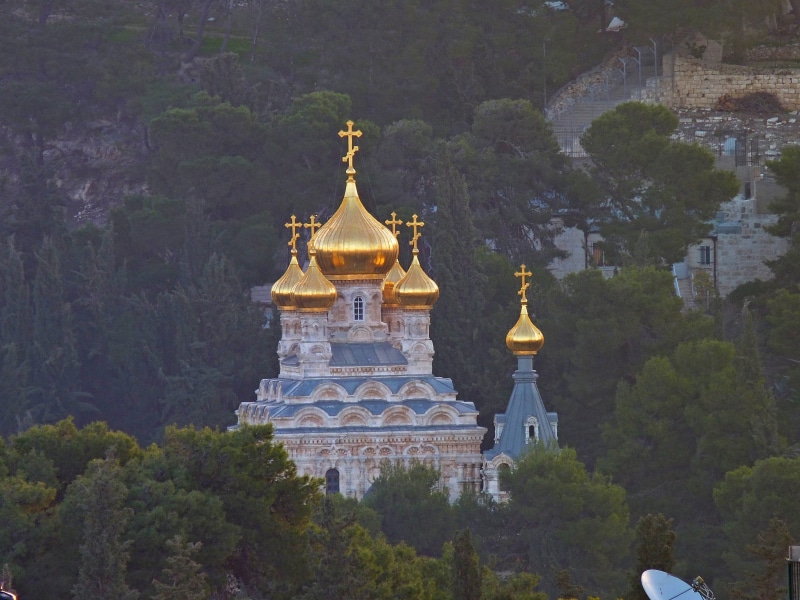 the past, temple, trees, gold colored, built structure, st mary magdalene, gold, building, the mount of olives, no people, orthodox church, travel destinations