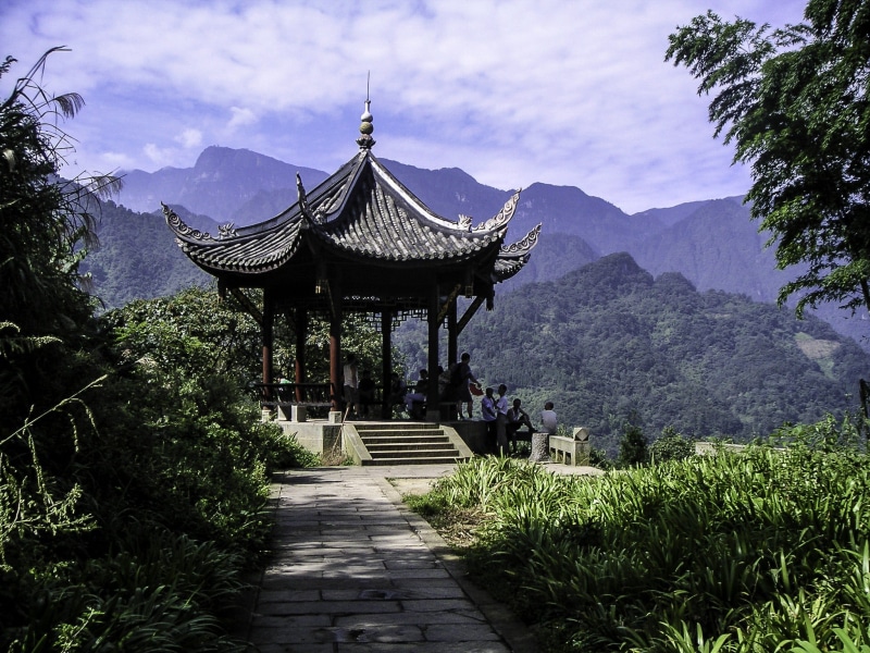 summit, tree, temple, direction, photos, the way forward, Guangfu pavilion, mountains, outdoors, building, cloud - sky, Guangfu, east Asian Culture, landscape