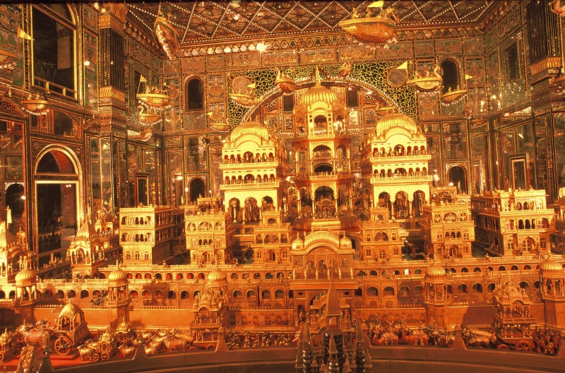 decor, arch, religious, illuminated, Ajmer Jain, India, Temple, golden, night, Nagri, place of worship, incidental people, sacred, Ayodhya, ayodhya nagri