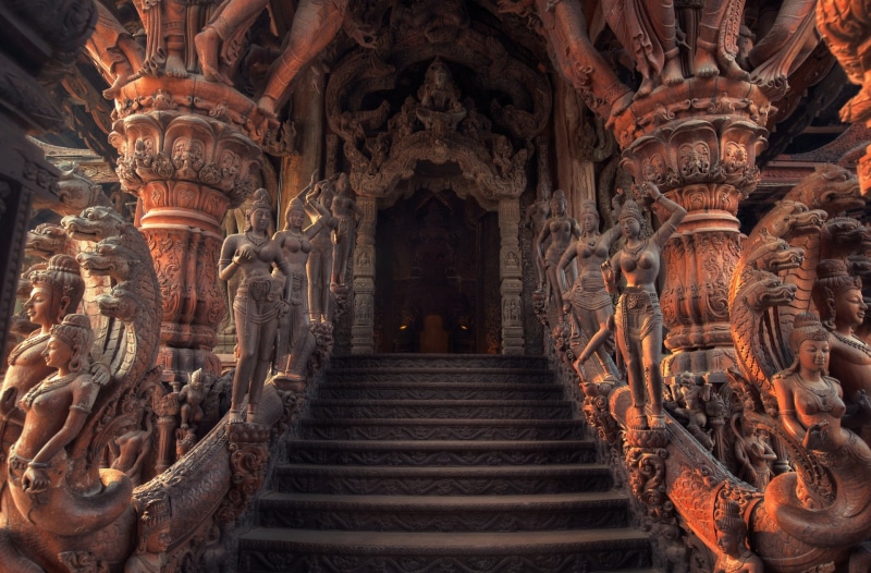 Statue, Wang Boran, Wood, 1080P, Temples, Thailand, Sanctuary Of Truth, Prasat Mai