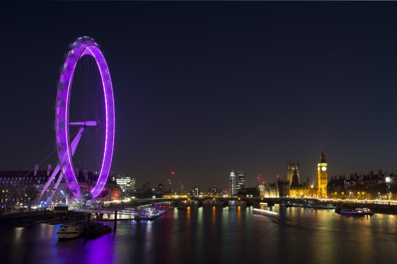 city, 5K, london, nightlife, night, dock, arts culture and entertainment, tower, pier, building, reflection, building exterior, office building exterior