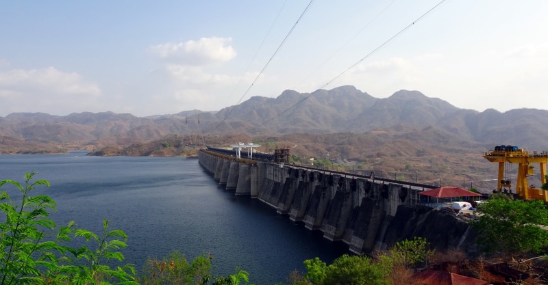 dam, mountain range, architecture, plant, built structure, landscape, transportation, outdoors, day, environment, no people, multi-purpose, bridge - man made structure