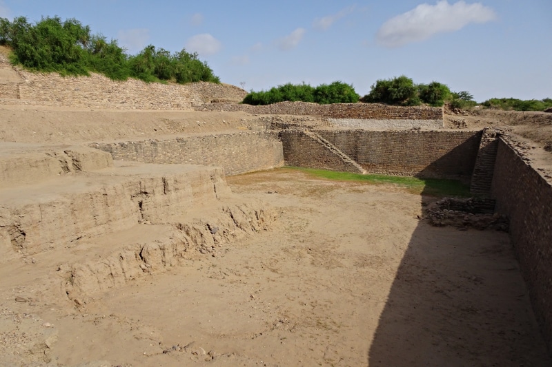 land, water, 4K, excavation, sky, dirt, day, architecture, indus valley civilization, archaeological site, harappan site, ancient, cloud - sky, tranquil scene