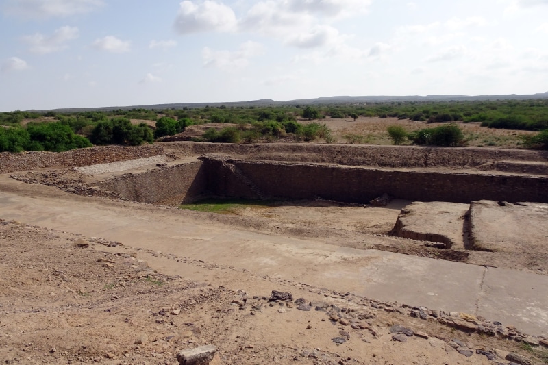 kotada timba, quarry, ancient, tranquility, sky, ruins, landscape, non-urban scene, indus valley civilization, plant, tropic of cancer, dholavira, india