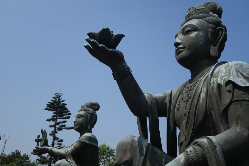 travel destinations, human representation, art and craft, sculpture, low angle view, statue, travel, day, memorial, hong kong, asia, 5K, culture, creativity