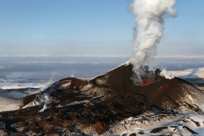 pollution, environment, power, Volcano, land, Volcanoes, day, sky, power in nature, Kamchatka Peninsula, volcanic landscape, erupting, mountain, non-urban scene