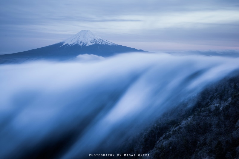 stream, fog, stratovolcano, morning, Mount Fuji, 1080P, Japan, mountain, Fuji, the island of Honshu