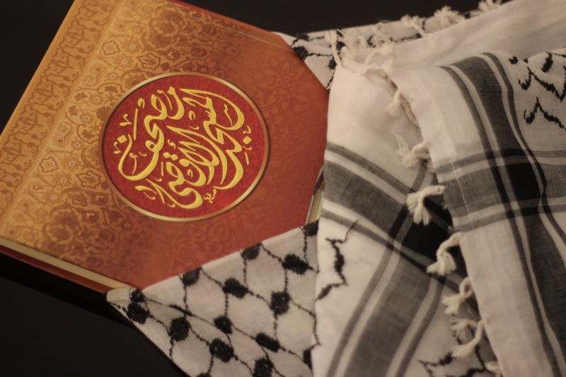 holy, desktop, pattern, close-up, luxury, old, high angle view, still life, ornate, wealth, communication, design, 5K, no people, palestine, arabic, built structure