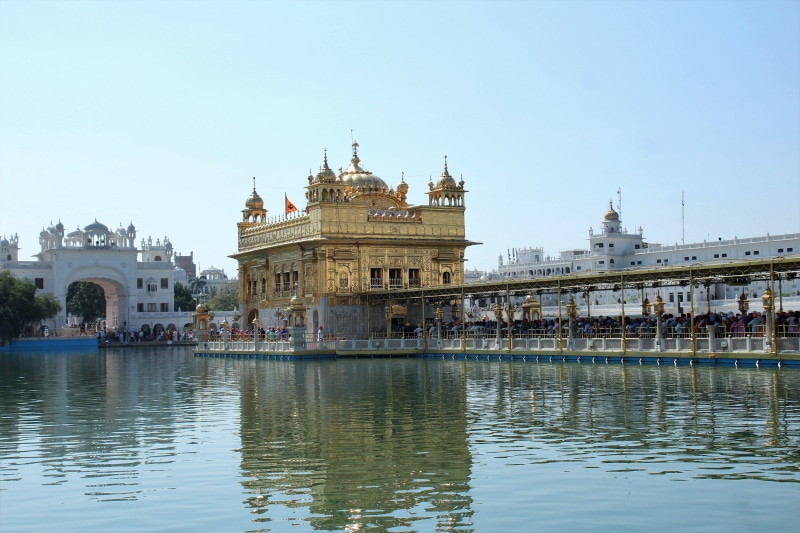 tourism, amritsar, sky, building exterior, gods abode, built structure, spirituality, history, outdoors, punjab, architecture, waterfront, the past, reflection