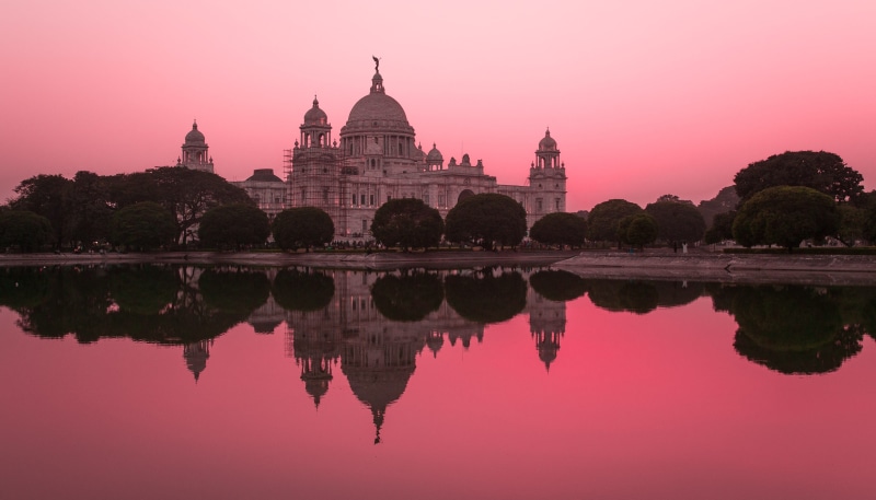religion, famous Place, india, white, water, Sunset, nature, hinduism, angkor Wat, silhouette, City of Joy, reflection, built structure, building exterior