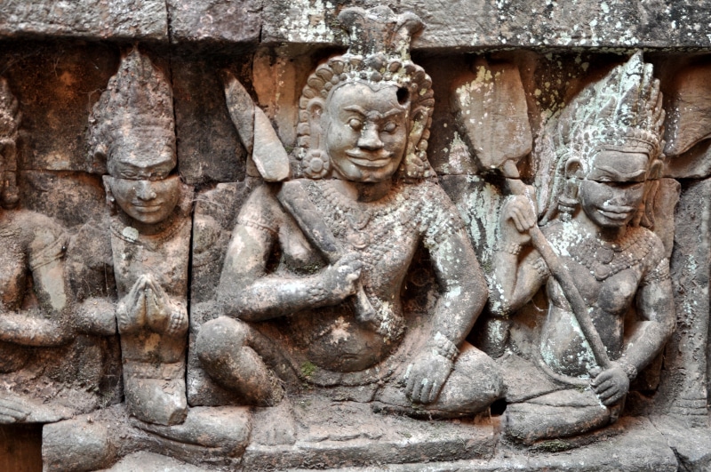 ancient, historically, bas relief, cambodia, buddhism, no people, angkor, ancient civilization, hinduism, unesco world heritage, temple complex, craft