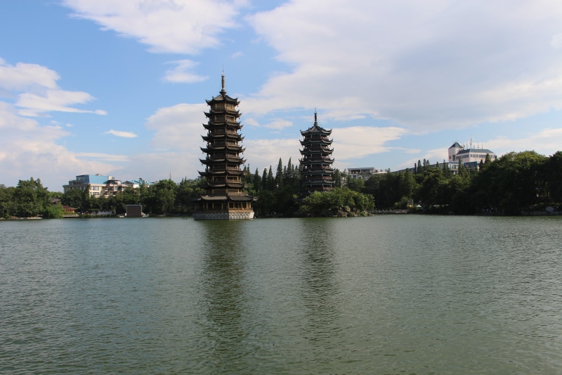 outdoors, water, cedar lake, travel, 5K, building exterior, cloud - sky, building, city, travel destinations, day, sun and moon twin towers, tree, no people