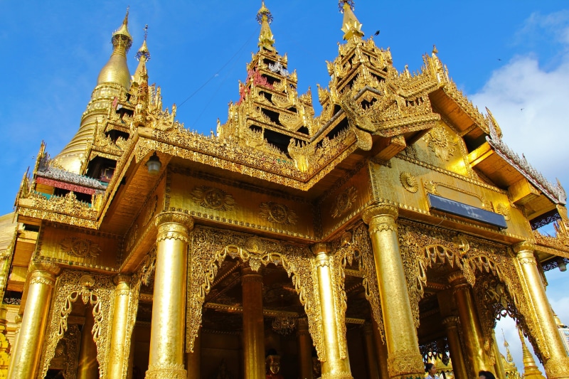 ornate, Popular, local, City, place of worship, tourists, the past, gold colored, 2K, pagoda, prayer, travel destinations, belief, architecture, sky, yangon