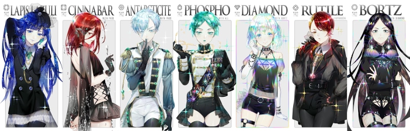 anime girls, Phos (Houseki no Kuni), Diamond (Houseki no Kuni), Rutile (Houseki no Kuni), anime, Houseki no Kuni, Lapis Lazuli (Houseki no Kuni), 2K, Cinnabar (Houseki no Kuni)