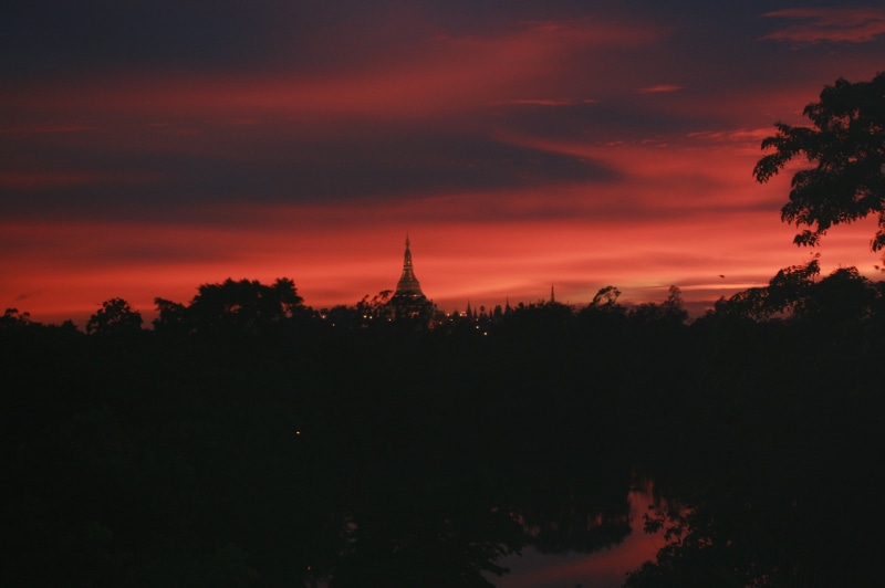 pagoda, heritage, architecture, travel, buddhism, religious, no people, myanmar, nature, sunset, sky, asia, tree, buddha, rangoon, beauty in nature, plant