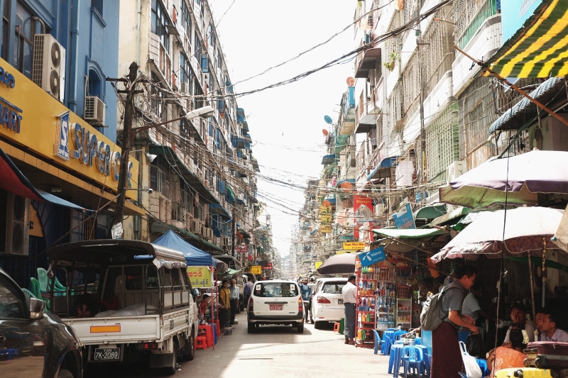 men, oldtown, lifestyles, land vehicle, 4K, incidental people, street, city life, real people, yangon, city, outdoors, architecture, building, built structure
