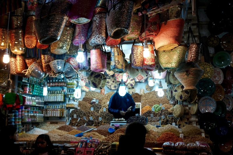 retail, retail display, morocco, variation, market, exotic, marrakesh, store, arrangement, indoors, business, for sale, street market, 2K, collection