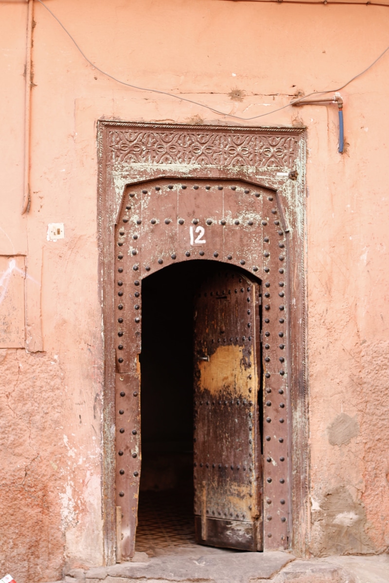 building, open, wall, no people, house, metal, trip, history, doorway, day, design, wall - building feature, marrakesh, architecture, arch, street, entrance