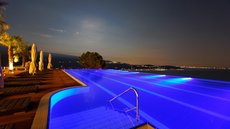 landscape, pool, night, swimming pool, swimming, 1080P, beach