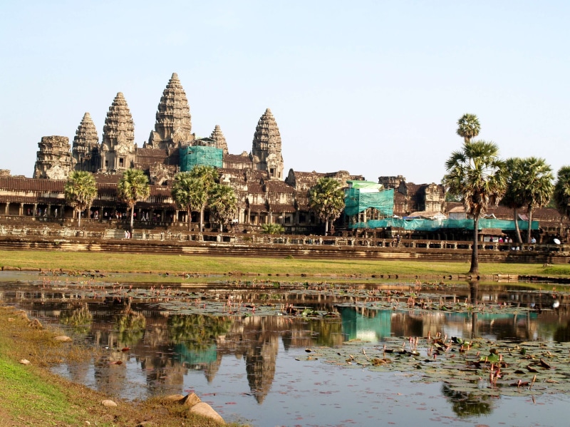 cambodia, heritage, architecture, antique, khmer, no people, 2K, nature, city, civilization, water, reflection, house, place of worship, ancient civilization