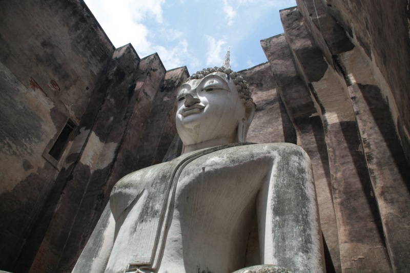 male likeness, history, human representation, day, statue, may be the, sculpture, no people, wat si chum, belief, representation, creativity, 1080P, sukhothai historical park