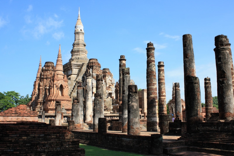 ancient civilization, thailand, temple, day, built structure, nature, old, sky, architecture, archaeology, religion, travel destinations, ancient, travel