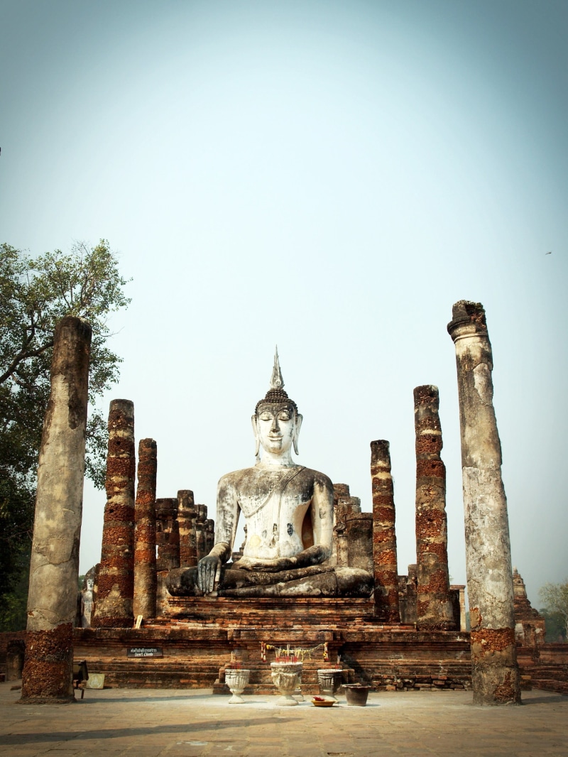 thailand, brick, twilight, buddha, historical, art and craft, ayutthaya, spirituality, india, Asia, figurehead, outdoor, sky, viewpoint, lotus, ancient
