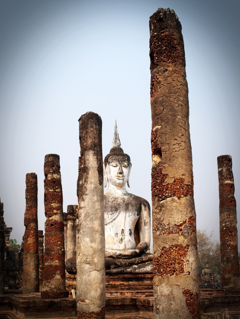 colorful, old ruin, sukhothai, history, art, buddha, historical, ayutthaya, destinations, sunrise, textures, landscape, religion, built structure, lagoon