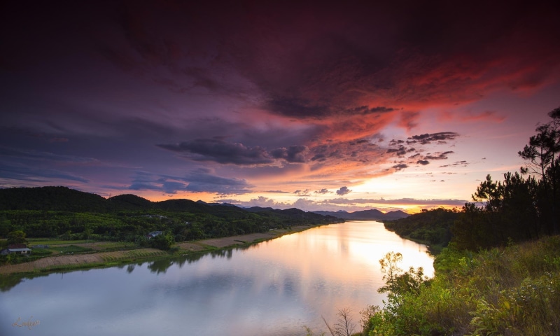clouds, 1080P, hue, vietnam, nature, landscape, sunset, river, sky