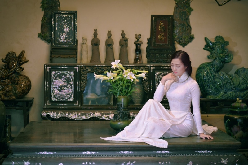 Model, Girl, 1080P, Ao Dai, Women, Lily, Asian, Vietnamese
