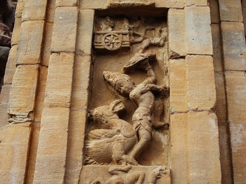 2K, religion, built structure, sculpture, statue, no people, architecture, Carvings, asia, low angle view, pattadakal monuments, archaeology, temples