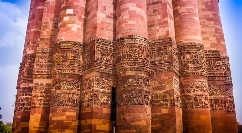 site, carving - craft product, Minaret, qutub, Asia, no people, unesco, place of worship, Rubble, history, Heritage, Calligraphy, architectural column